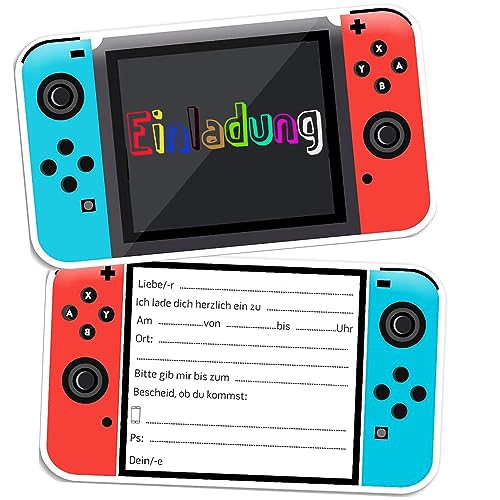 ZELAITE 12 x Einladungskarten Umschläge für Mädchen & Jungen Kindergeburtstag, Video Gaming Spiel , Die bunten Karten sind die perfekte Einladung für die nächste Gaming Party ZELAITE 12 x Einladungskarten Umschläge für Mädchen & Jungen Kindergeburtstag, Video Gaming Spiel , Die bunten Karten sind die perfekte Einladung für die nächste Gaming Party von ZELAITE