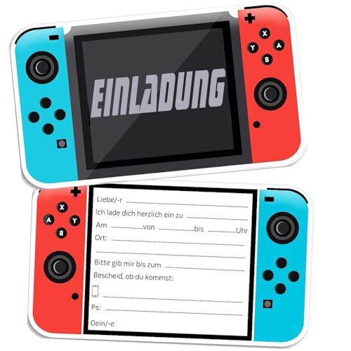 ZELAITE 12 x Einladungskarten Umschläge für Mädchen & Jungen Kindergeburtstag, Video Gaming Spiel Einladungskarten, Die bunten Karten sind die perfekte Einladung für die nächste Gaming Party (b) ZELAITE 12 x Einladungskarten Umschläge für Mädchen & Jungen Kindergeburtstag, Video Gaming Spiel Einladungskarten, Die bunten Karten sind die perfekte Einladung für die nächste Gaming Party (b) von ZELAITE