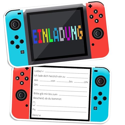 ZELAITE 12 x Einladungskarten Umschläge für Mädchen & Jungen Kindergeburtstag, Video Gaming Spiel Einladungskarten, Die bunten Karten sind die perfekte Einladung für die nächste Gaming Party (c) ZELAITE 12 x Einladungskarten Umschläge für Mädchen & Jungen Kindergeburtstag, Video Gaming Spiel Einladungskarten, Die bunten Karten sind die perfekte Einladung für die nächste Gaming Party (c) von ZELAITE