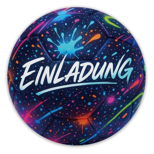 ZELAITE 12x Fußball Einladungskarten zum Kindergeburtstag, Coole Fußball Einladung zum Kinder Geburtstag für Jungen und Mädchen, Witzige Einladungskarte zur Geburtstagsfeier (B) von ZELAITE