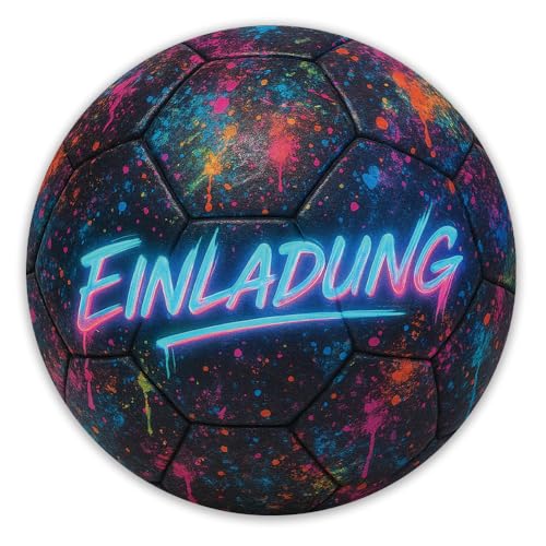 ZELAITE 12x Fußball Einladungskarten zum Kindergeburtstag, Coole Fußball Einladung zum Kinder Geburtstag für Jungen und Mädchen, Witzige Einladungskarte zur Geburtstagsfeier (D) von ZELAITE