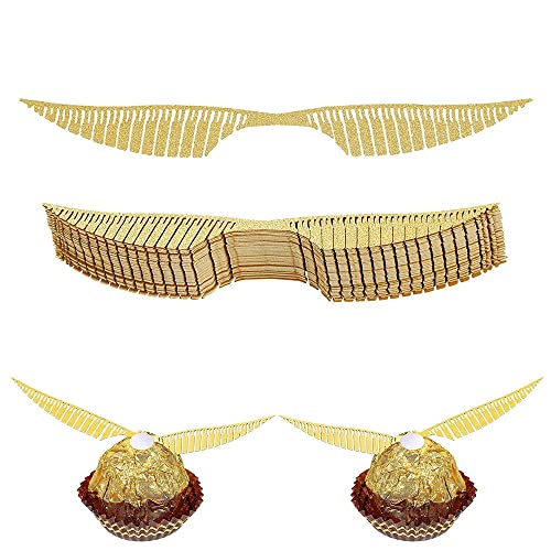 ZELAITE 40 Stück Gold Glitter Flügel Kuchen Dekoration, Dekoration Hexe aus Schokolade Cupcake Topper Gold glänzend Flügel für Bonbons Kuchen Cupcakes Party Mottoparty (C) ZELAITE 40 Stück Gold Glitter Flügel Kuchen Dekoration, Dekoration Hexe aus Schokolade Cupcake Topper Gold glänzend Flügel für Bonbons Kuchen Cupcakes Party Mottoparty (C) von ZELAITE