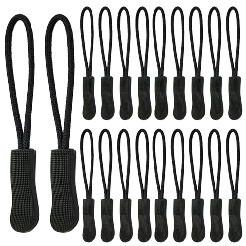 20 Stück Reißverschluss Anhänger, Reißverschluss Anhänger zum Einfädeln, Reißverschluss Zughilfe, Rutschfest Zipper Tag, für Rucksäcke, Jacken, Gepäck, Handtaschen von ZELHYEUU