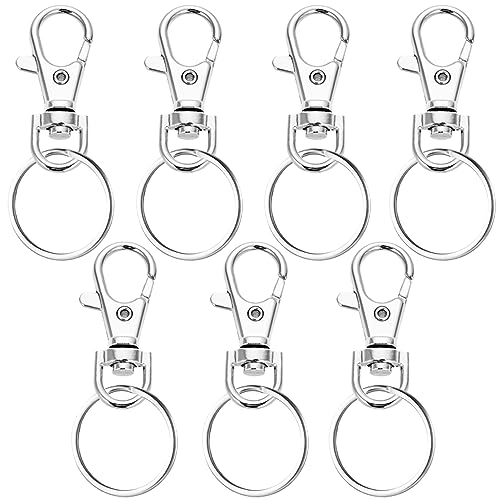 7 Stücke Schlüsselring Karabiner, Schlüsselring, Schlüsselanhänger Ringe, Schlüsselanhänger Clip Haken und Schlüsselringe, Schwenk 360° Drehbar, für Schlüsselanhänger, DIY, Basteln 7 Stücke Schlüsselring Karabiner, Schlüsselring, Schlüsselanhänger Ringe, Schlüsselanhänger Clip Haken und Schlüsselringe, Schwenk 360° Drehbar, für Schlüsselanhänger, DIY, Basteln von ZELHYEUU