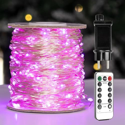 ZELUXDOT LED Lichterkette Rosa 30 m 300 LEDs mit Fernbedienung, Lichter für Innen und Außen, Schlafzimmer, Wohnzimmer, Balkon, Terrasse, Garten, Weihnachtsbaum Deko von ZELUXDOT