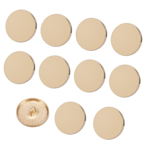 ZENGLU 10 Stück 1,8 cm handgenähte goldfarbene Metallknöpfe, zusätzliche Knöpfe geeignet für Anzüge, Jacken, Mäntel, Hemden und Jeans (genäht, mattes Gold, 18 mm) von ZENGLU