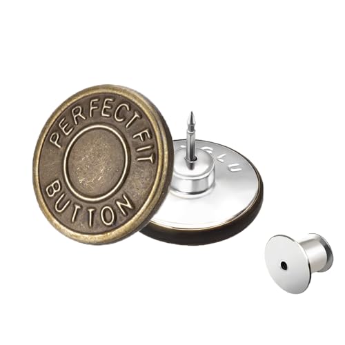 ZENGLU 20 mm Metall-Jeansknöpfe, Ersatzknöpfe, 12 Stück, ohne Nähen, für Jeans, Jackenknöpfe, Ersatz (20 mm, Bronzefarbe) von ZENGLU