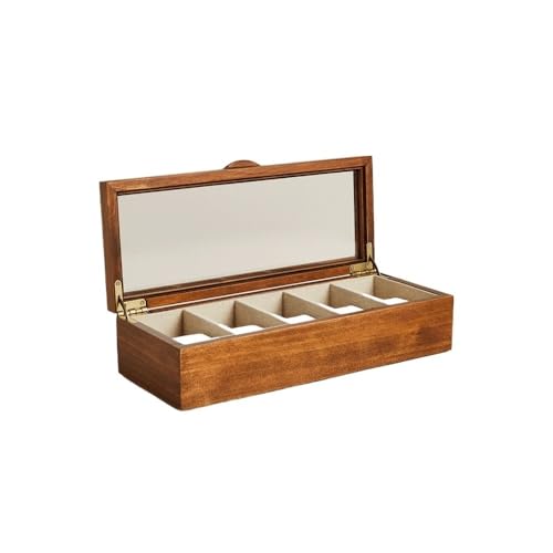 ZENGXJYCQINGJIANG Schmuckschatulle, quadratische Aufbewahrungsbox aus Massivholz mit transparentem Deckel, geeignet for Schlafzimmer, Frisiertisch zur Aufbewahrung von Schmuck Watch Box ZENGXJYCQINGJIANG Schmuckschatulle, quadratische Aufbewahrungsbox aus Massivholz mit transparentem Deckel, geeignet for Schlafzimmer, Frisiertisch zur Aufbewahrung von Schmuck Watch Box von ZENGXJYCQINGJIANG