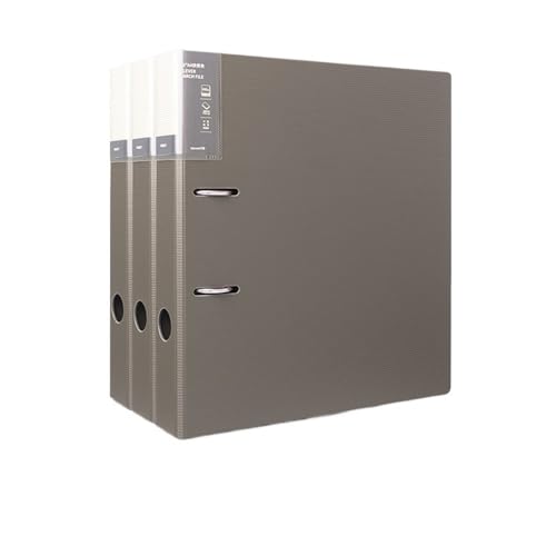 ordner A4 Perforierte Aktenmappe 2-Loch Datenblatt Abnehmbare Archiv-Aufbewahrungsmappe 3 Stück büro ordner(Grigio) von ZENGXJYCQINGJIANG