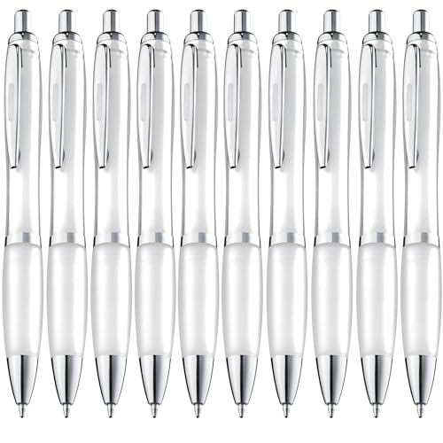 ZENSCRIBE® Ergonomische Kugelschreiber 10 Stück, Premium Kugelschreiber Set Hochwertig, Rutschfester Kulli für einfaches & weiches Schreiben, Blauschreibender Kugelschreiber Weiß von ZENSCRIBE