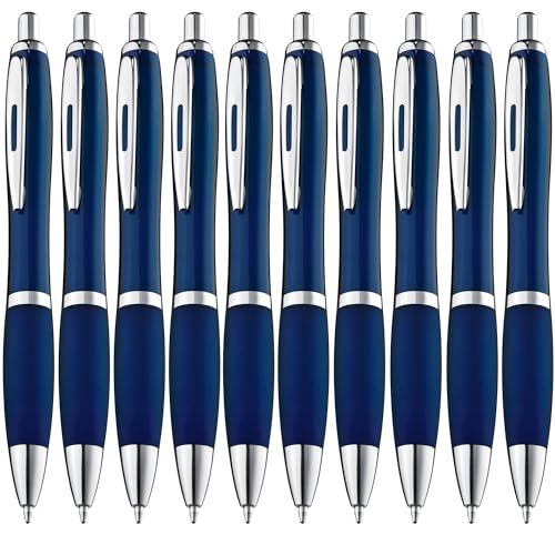 ZENSCRIBE® Ergonomische Kugelschreiber 20 Stück, Premium Kugelschreiber Set Hochwertig, Rutschfester Kulli für einfaches & weiches Schreiben, Blauschreibender Kugelschreiber Blau von ZENSCRIBE