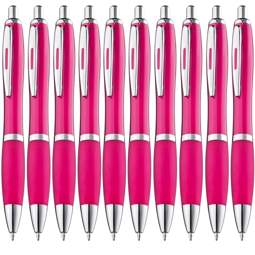 ZENSCRIBE® Ergonomische Kugelschreiber 20 Stück, Premium Kugelschreiber Set Hochwertig, Rutschfester Kulli für einfaches & weiches Schreiben, Blauschreibender Kugelschreiber Pink von ZENSCRIBE