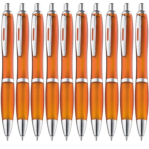 ZENSCRIBE® Ergonomische Kugelschreiber 30 Stück, Premium Kugelschreiber Set Hochwertig, Rutschfester Kulli für einfaches & weiches Schreiben, Blauschreibender Kugelschreiber Orange von ZENSCRIBE