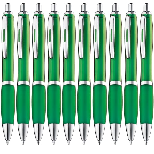 ZENSCRIBE® Ergonomische Kugelschreiber 500 Stück, Premium Kugelschreiber Set Hochwertig, Rutschfester Kulli für einfaches & weiches Schreiben, Blauschreibender Kugelschreiber Grün von ZENSCRIBE
