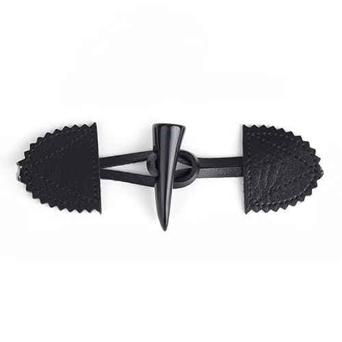 ZENZDS 15 cm 6/12 Paar Schwarze/kaffeebraune Leder-Horn-Kippknöpfe, Holz-Leder-Kippknöpfe zum Aufnähen, Knebelverschluss für Mäntel, Windjacken ZENZDS 15 cm 6/12 Paar Schwarze/kaffeebraune Leder-Horn-Kippknöpfe, Holz-Leder-Kippknöpfe zum Aufnähen, Knebelverschluss für Mäntel, Windjacken von ZENZDS