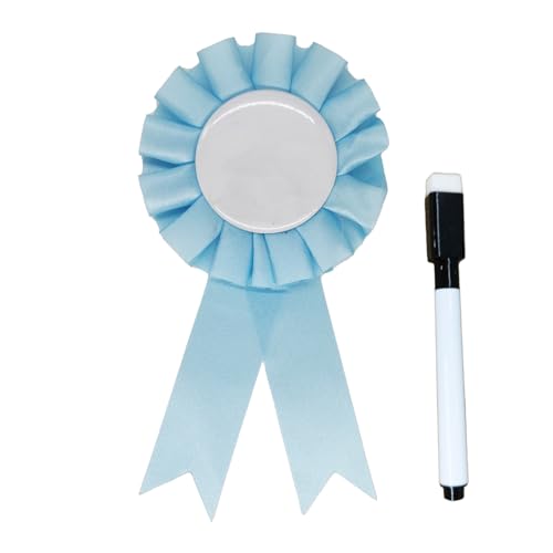 ZENZERO® - Personalisierbare Schleife mit abwischbarem Marker - Größe 15 x 8 cm - Stück: 1 - Farbe: Hellblau von ZENZERO