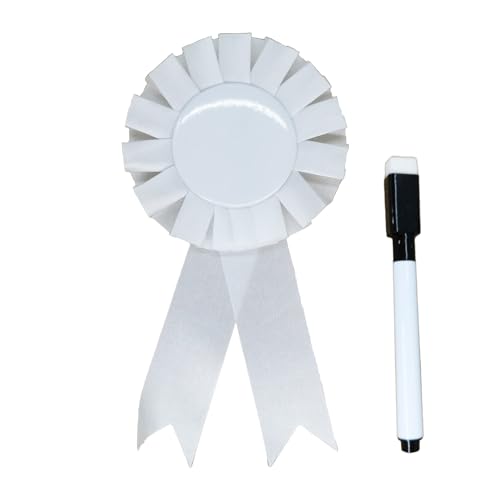 ZENZERO® - Personalisierbare Schleife mit abwischbarem Marker - Größe 15 x 8 cm - Stücke: 1 - Farbe: (Weiß) von ZENZERO