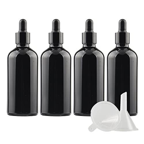 ZEOABSY 4 Stück 100ml Glänz schwarz Pipettenflasche Tropfpipetten mit Schwarz Pipettenring für Ätherisches Öl,Aromatherapie, Massage, Duftöl Probe, chemische Flüssigkeit + 1x Trichter ZEOABSY 4 Stück 100ml Glänz schwarz Pipettenflasche Tropfpipetten mit Schwarz Pipettenring für Ätherisches Öl,Aromatherapie, Massage, Duftöl Probe, chemische Flüssigkeit + 1x Trichter von ZEOABSY