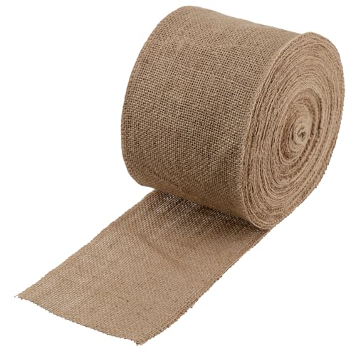 ZEONHAK 10 cm x 25 m natürliches Juteband, 10 cm x 25 m, Jute-Stoffband, Rolle für Dekoration von ZEONHAK