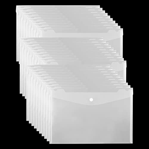 ZEONHAK 100 Stück A4 transparente Hüllen Ordner, Kunststoff-Umschlagordner, Aktenordner mit Druckknopf, für Zuhause, Büro, 226 × 325 mm von ZEONHAK