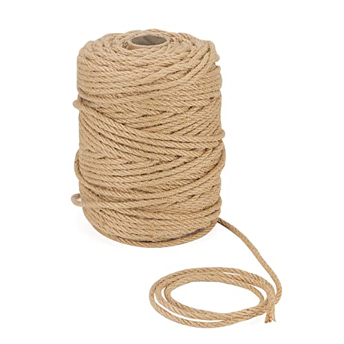 ZEONHAK 120 m x 6 mm natürliches Juteseil, 1/4 Zoll gedrehtes Hanfseil für Handwerk und Kratzbaum ZEONHAK 120 m x 6 mm natürliches Juteseil, 1/4 Zoll gedrehtes Hanfseil für Handwerk und Kratzbaum von ZEONHAK