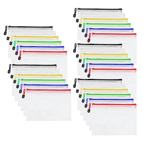 ZEONHAK 30 Stück A5 6 Farben Mesh Datei Zip Lock Wallets, Bunte Kunststoff Dokumentenmappe, farbige Netz-Reißverschluss-Tasche, Reißverschluss-Aufbewahrungstasche für Aktenaufbewahrung, Bürobedarf ZEONHAK 30 Stück A5 6 Farben Mesh Datei Zip Lock Wallets, Bunte Kunststoff Dokumentenmappe, farbige Netz-Reißverschluss-Tasche, Reißverschluss-Aufbewahrungstasche für Aktenaufbewahrung, Bürobedarf von ZEONHAK
