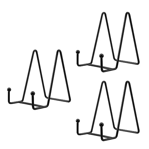 ZEONHEI 3 Stück Eisen Display Ständer, 4 Zoll Metall Tellerständer Staffelei Aufsteller Schwarz, Bilderrahmen Ständer Eisen Tellerhalter, Plate Display Stand für Teller, Bücher, Bilderrahmen ZEONHEI 3 Stück Eisen Display Ständer, 4 Zoll Metall Tellerständer Staffelei Aufsteller Schwarz, Bilderrahmen Ständer Eisen Tellerhalter, Plate Display Stand für Teller, Bücher, Bilderrahmen von ZEONHEI