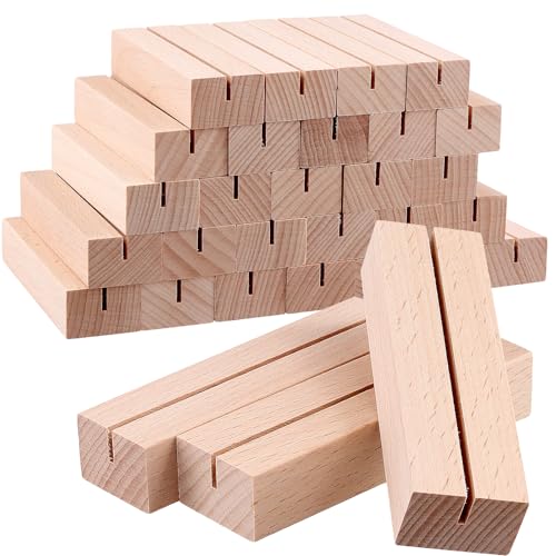 ZEONHEI 30 Stück Holz Kartenständer, 10 x 3 x 2cm Tischkartenhalter, Slot 10mm tief, 2mm breit Spalt, Holz Postkartenhalter Namesschild Fotohalter für Hochzeiten Partys ZEONHEI 30 Stück Holz Kartenständer, 10 x 3 x 2cm Tischkartenhalter, Slot 10mm tief, 2mm breit Spalt, Holz Postkartenhalter Namesschild Fotohalter für Hochzeiten Partys von ZEONHEI