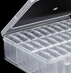 ZEONHEI 62 transparente Perlen-Organizer-Boxen, Bastelaufbewahrungskoffer, Mini-Aufbewahrungsboxen aus Kunststoff für Schmuckherstellung, Diamantmalerei, Armbandanhänger, Kleinteile-Organisation von ZEONHEI