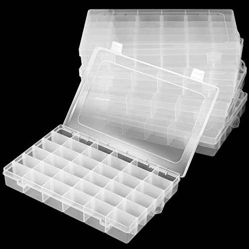 ZEONHEI Schmuck-Organizer mit 36 Fächern, Aufbewahrungsbox, Trennbox, Kunststoff, für Ohrringe, Charms, Aufbewahrungsbehälter mit verstellbaren Fächern für Handwerk, Nähen, Diamantkunst, Schrauben, 4 ZEONHEI Schmuck-Organizer mit 36 Fächern, Aufbewahrungsbox, Trennbox, Kunststoff, für Ohrringe, Charms, Aufbewahrungsbehälter mit verstellbaren Fächern für Handwerk, Nähen, Diamantkunst, Schrauben, 4 von ZEONHEI