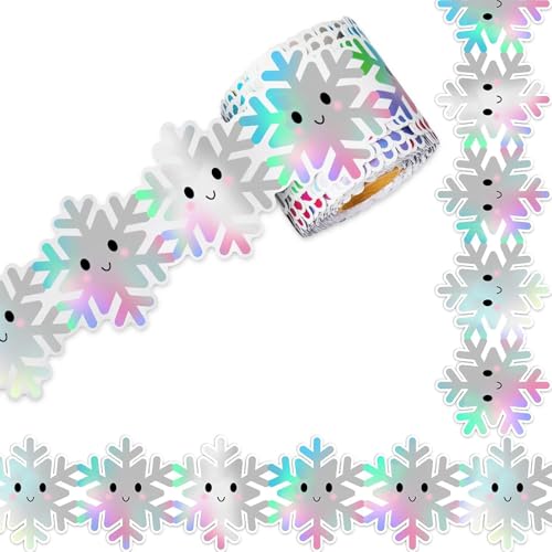 10 M Snowflake Bulletin Border Tric Adhäsive Aufkleber Für Klassenzimmer Weihnachts Tafel Winterdekoration (120 字符) Schneeflocke Trim Klassenzimmergrenzen Weihnachtsbulletin Brett Klassenzimmer von ZEPFJHE