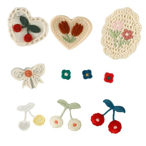 10 PCs Love Heart Sticked Flecken Eisen Auf Flecken Bögen Reparaturflecken Blumen Nähflecken Für Kleiderbeutel von ZEPFJHE