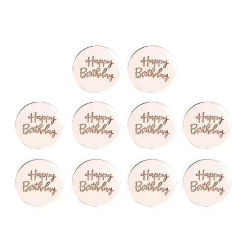 10 Stück Acryl-Kuchenaufsätze "Happy Birthday" dekorative Ornamente Dekoration Hochzeit Urlaub Zubehör von ZEPFJHE