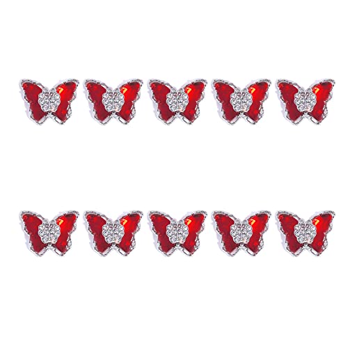 10 x Zirkon-Nagelkunst-Strasssteine, gemischte Nagelkristall-Anhänger, Maniküre, Schmuck, Diamanten, Schmetterlinge, Kristallschmuck von ZEPFJHE