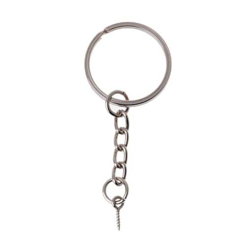 20 Stück Schlüsselanhängerringe mit offener Kette und Schraubösen für Charm-Schmuckherstellung, Ersatzteile von ZEPFJHE