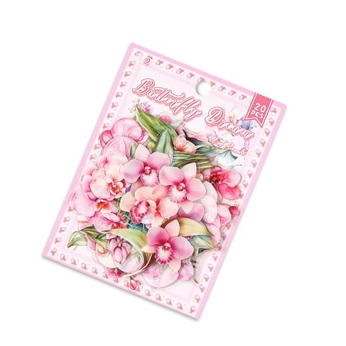 20COUNTS Ästhetischer Blumenaufkleber Wasserfestes Haustier Für Scrapbooking Laptop Journal Phone Cover Album Gepäck Wasserdichtes Haustier von ZEPFJHE