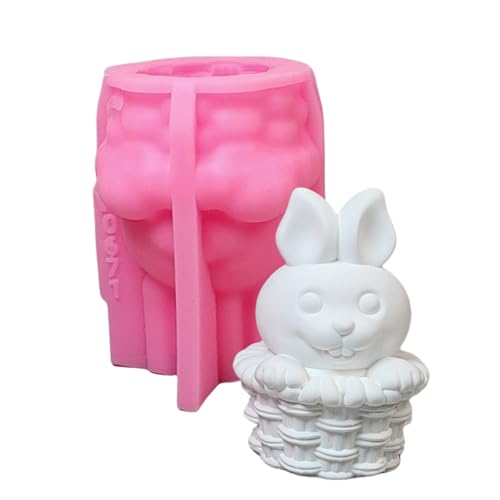 3D Korb Kaninchen Statue Silikonkerzenform Epoxidharz Silikonformen Für Kerzenseife Fondant Schokoladenkuchen Backen von ZEPFJHE