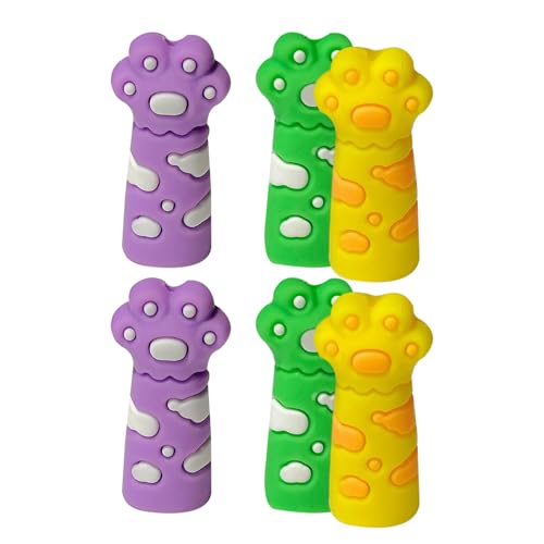 6pcs Entzückende Katzen Pfoten Bleistiftkappen Silikonspitze Cover Für Schule Und Büroversorgungen Schöne Katzenklauenkappen Extender Silikon von ZEPFJHE