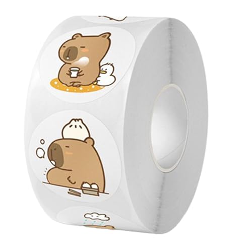 Ästhetische Aufkleber Tierbezeichnungen Belohnung Runde Dekorative Für Handwerksliebhaber Tierdekorative Belohnung Schöne Capybara Etiketten von ZEPFJHE