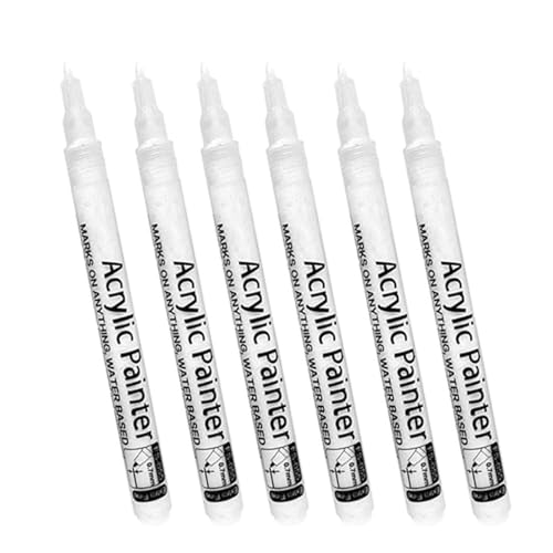 Acryl-Marker, 0,7 mm Spitze, für Stein, Holz, Keramik, Glas, Papier, Leder, Kleidung, Metall, Permanentmarker, 6 Stück von ZEPFJHE