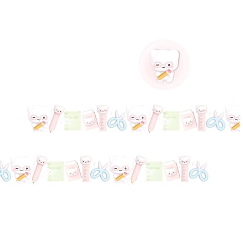 Dekoratives Klebeband mit Tiermotiven für Bastelarbeiten, Scrapbooking, Hintergrund, 20 mm x 3 m, Kunstmaskierung für Tagebuch, Planer, Verpackung, Tagebuch, Dekoration von ZEPFJHE
