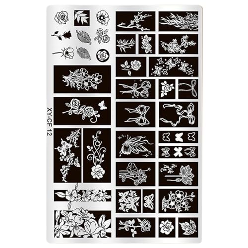 Fashion Nails Art Stamping Plate Manicure Nails Art Designs Decoration Accessories for Home and Professional Salon Use Rustproof Nail Stencil Fashion Nails Art Stamping Plate Manicure Nails Art Designs Decoration Accessories for Home and Professional Salon Use Rustproof Nail Stencil von ZEPFJHE