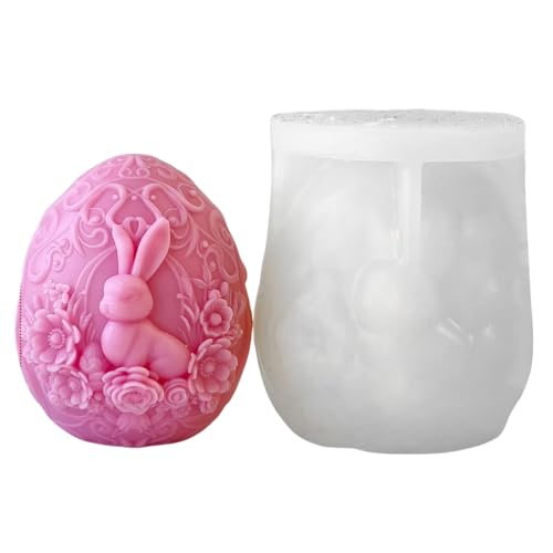Flexible Oster-Hasen-Eier-Silikonform für Duftkerzen und für Heimdekoration und Geschenke von ZEPFJHE