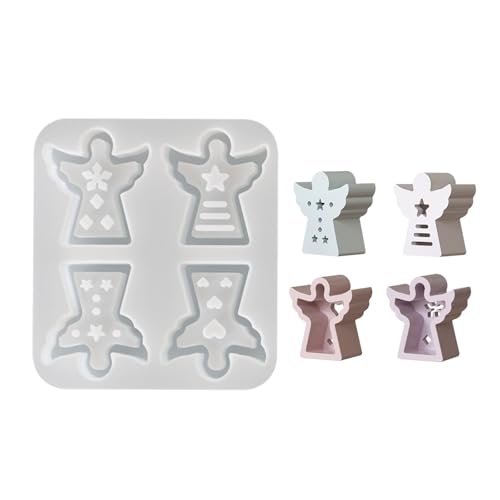 Flexible Silikon Home Dekoration Form 4 Muster Engelsgeformte Kerzenform Schimmelpilze Gipsform Für Atmosphären Leichtputzen Handwerksform Schimmelpilze von ZEPFJHE