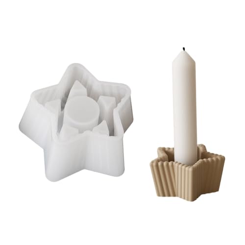 Flexible Silikon-Kerzenhalter-Formen zum Basteln von Herz-Stern und runden Formen, ideal für Heimdekoration und Geschenke von ZEPFJHE