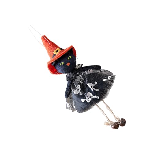 Halloween-Stoffdekorationen, Hexe, schwarze Katzen, Kürbis-Phantome, hängende Ornament für Zuhause, Garten, Regal, Tischdekoration, Phantome, Kürbis, Cartoon, hängende Dekoration von ZEPFJHE