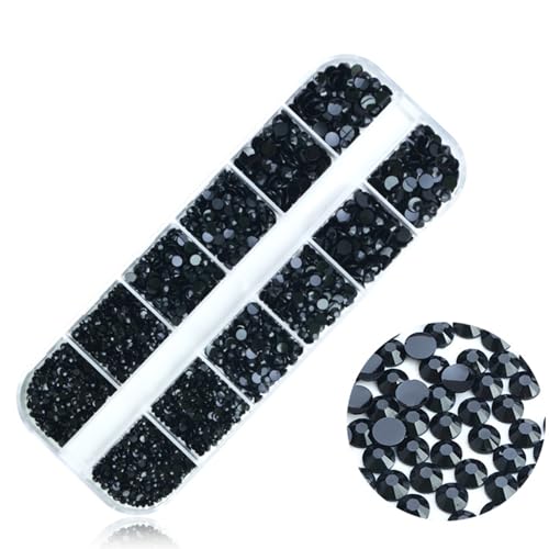 Nagel-Strasssteine, runde Form, flache Rückseite, Nagel für Schmuck, Kunstdekorationen, Zubehör von ZEPFJHE