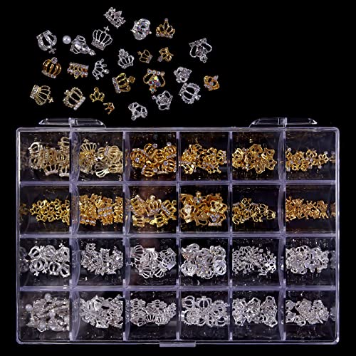 Nagelkunst-Strasssteine, Nageldesigns, Kristall, baumelnd, Maniküre, Schmuck, Diamanten, Legierung und Harz, 24 Fächer von ZEPFJHE