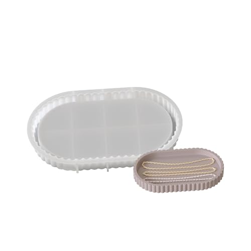 Ovale Platte Coasters Dekoration Form Praktische Epoxid Silikonplattenform Zur Herstellung Einzigartiger Ovaler Tabletts Und Coasters Silikonharzform von ZEPFJHE