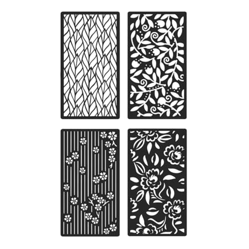 Pflanzen-Schablonen, Zeichenschablonen, Malschablonen, Blumen für Schulen, Zuhause, Basteln, Pflanzen-Zeichenschablone, Äste, Tagebuch, Blumen, Malerei, 4 Stück Pflanzen-Schablonen, Zeichenschablonen, Malschablonen, Blumen für Schulen, Zuhause, Basteln, Pflanzen-Zeichenschablone, Äste, Tagebuch, Blumen, Malerei, 4 Stück von ZEPFJHE